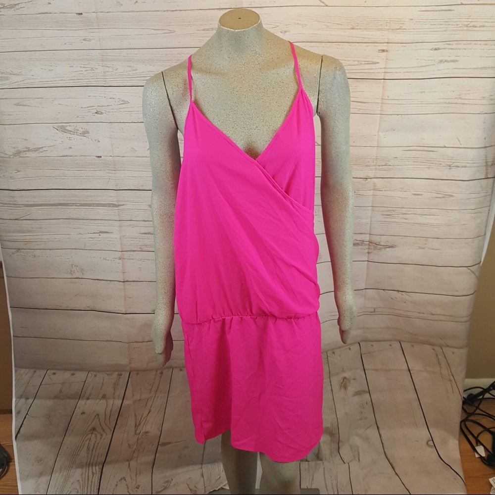 A By Amanda Pink Strappy Slip Dress Size Large